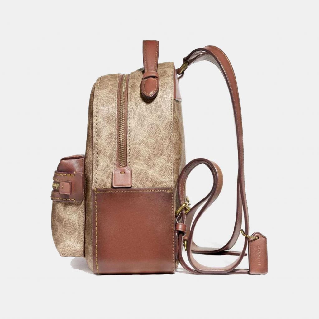 Coach Campus Backpack 23 In Signature Canvas Tan Rust Brass Coach